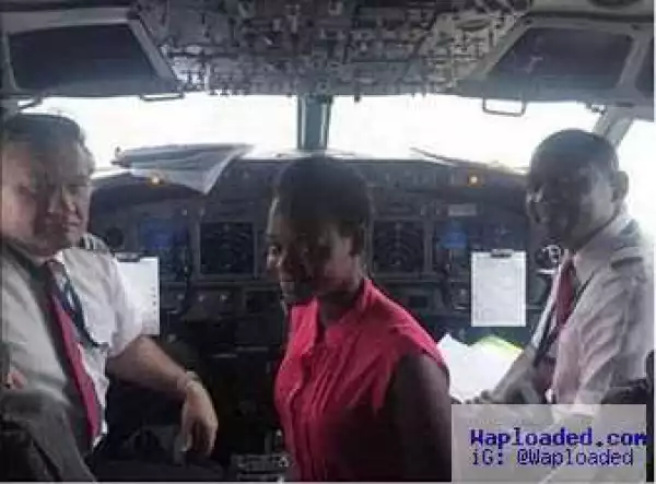 Photos: Jumoke Orisaguna Boards Plane For The First Time